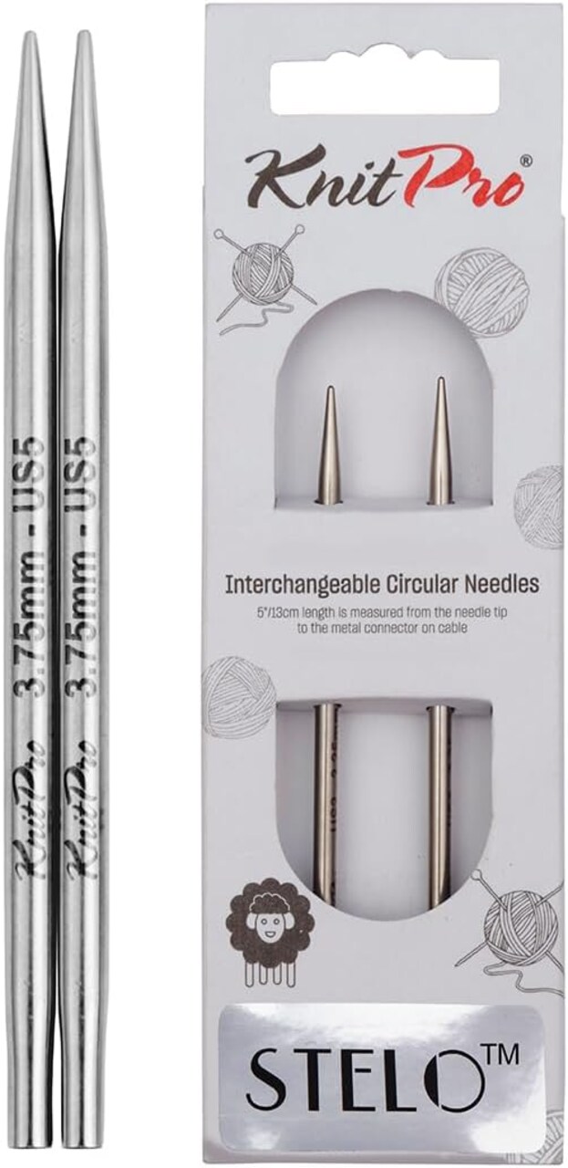 KnitPro Stelo Interchangeable Circular Knitting Needles 5" (13cm) Size 2.5 - 17